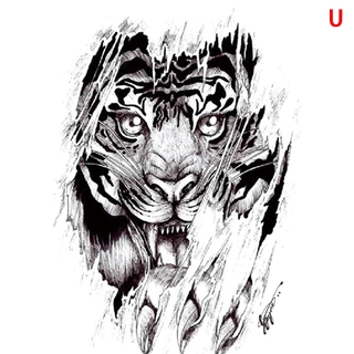 FEO Tiger Wolf Temporary Tattoos Men Women Arm Chest Fake Tattoo Sticker  Waterproof FV | Shopee Malaysia