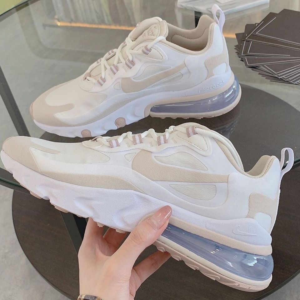 cream color nike shoes