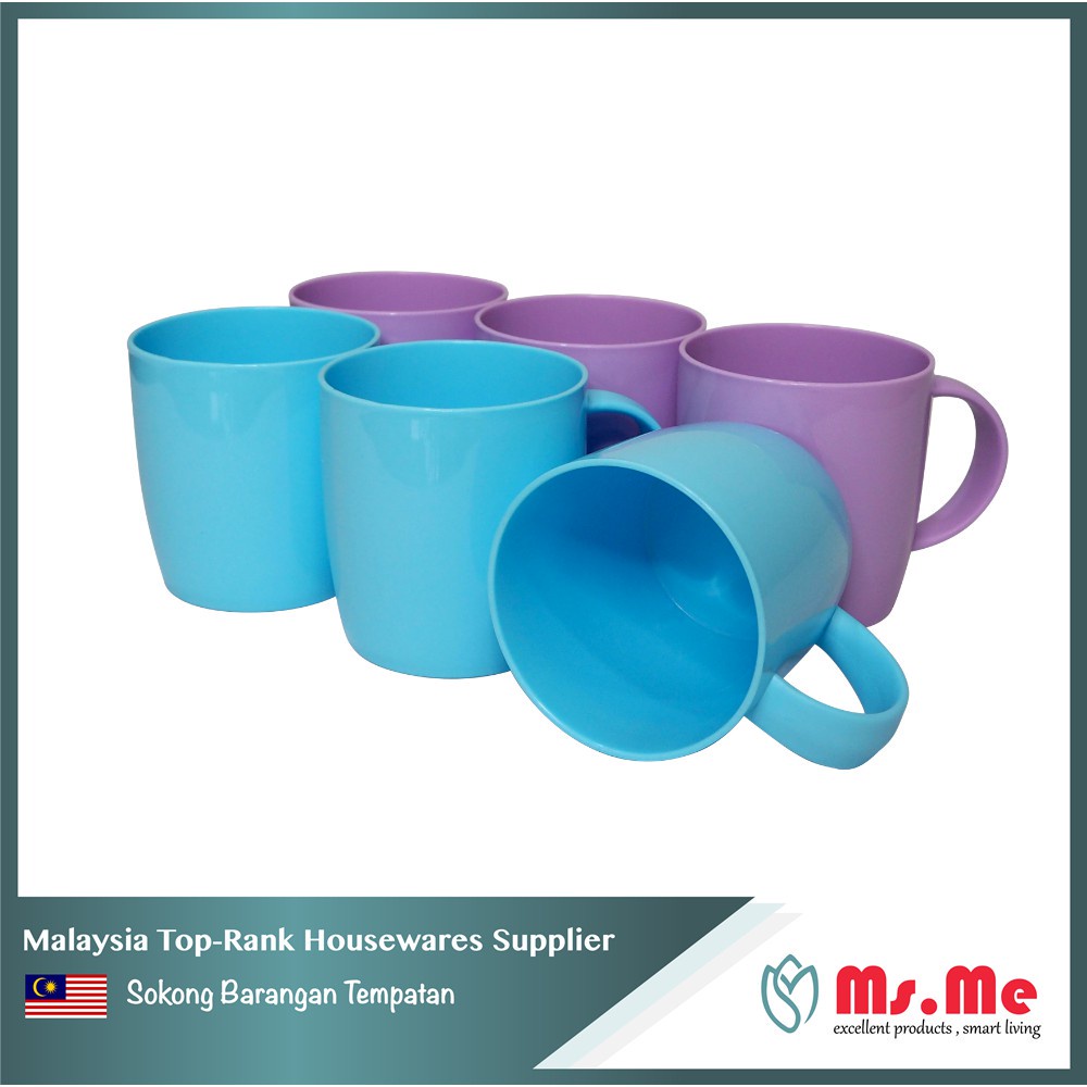 Ms.Me 6pcs Plastic Cup Plastik Cawan Colourful Plastic Mug Party Cups