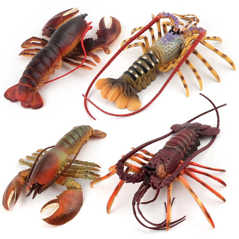 Simulation Soft Plastic Lobster Model Fake Large Sea Life Creatures Non-Toxic and Odorless Kids Children Toy Dark-Australian Lobster, 23cm 