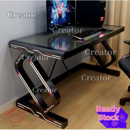 🔥Pre Order🔥 140CM Simple Carbon Fiber Glass Surface Gaming Table ...