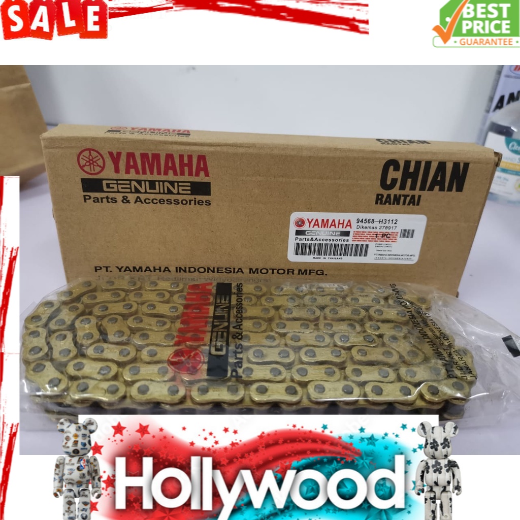 CHAIN Rantai Heavduty O-RING GOLD(Oren) 428H-132L YAMAHA LC135 Y15Z RS150 FZ150 EX5 HIGH QUALITY SSS RKM PUN Kalah!!!!!
