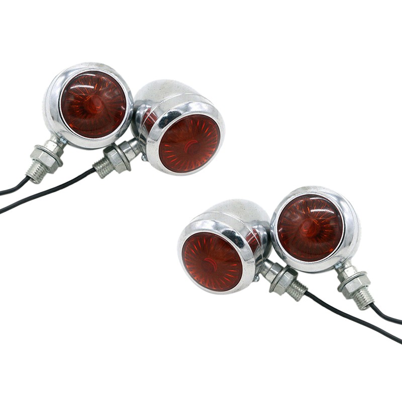 Italjet 2X Motorcycle Bullet Mini Turn Signal Light Amber LED Indicator Lamp For Harley 