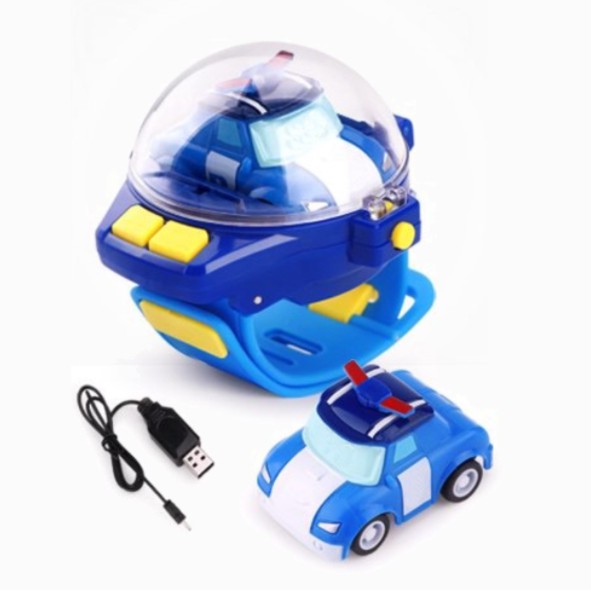 Remote Control Car Wrist Watch Toy Robot Car Amber Ambulance Police Polis RC Children Mainan Kawalan Kereta Jauh