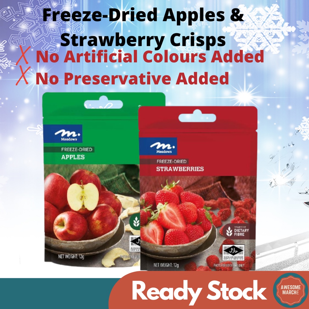 Meadows Freeze Dried Apple Apples Crisps Strawberries 12G No artificial colours No preservatives