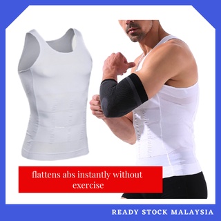 White Slimming body Vest undershirt Fatty Undershirt Body Shaper for men