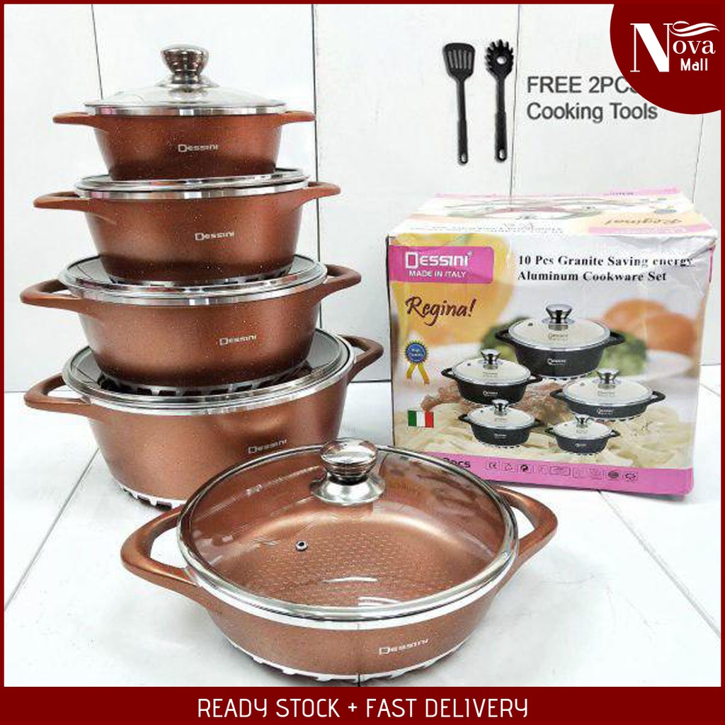 10 Regina Dessini Italy Cooking Set High Class Non Stick Ceramic