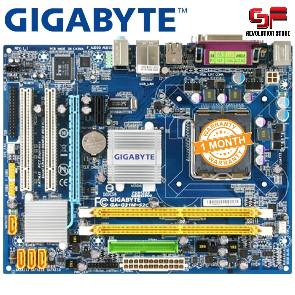 Refurbished Gibabyte Lga 775 Motherboard Ga G31m Es2l Shopee Malaysia