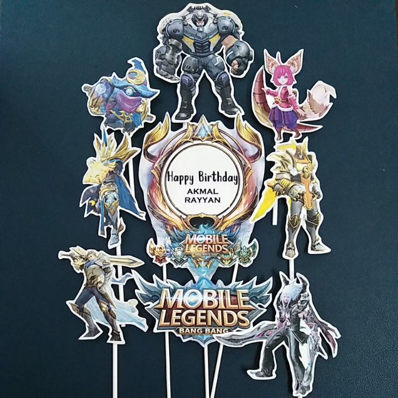 Cake Topper Mobile Legends With Customised Name Shopee Malaysia