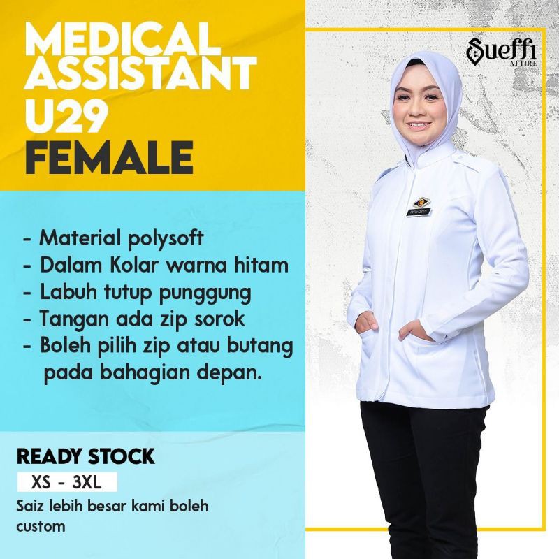 UNIFORM MA/PEMBANTU PERUBATAN PEREMPUAN  Shopee Malaysia