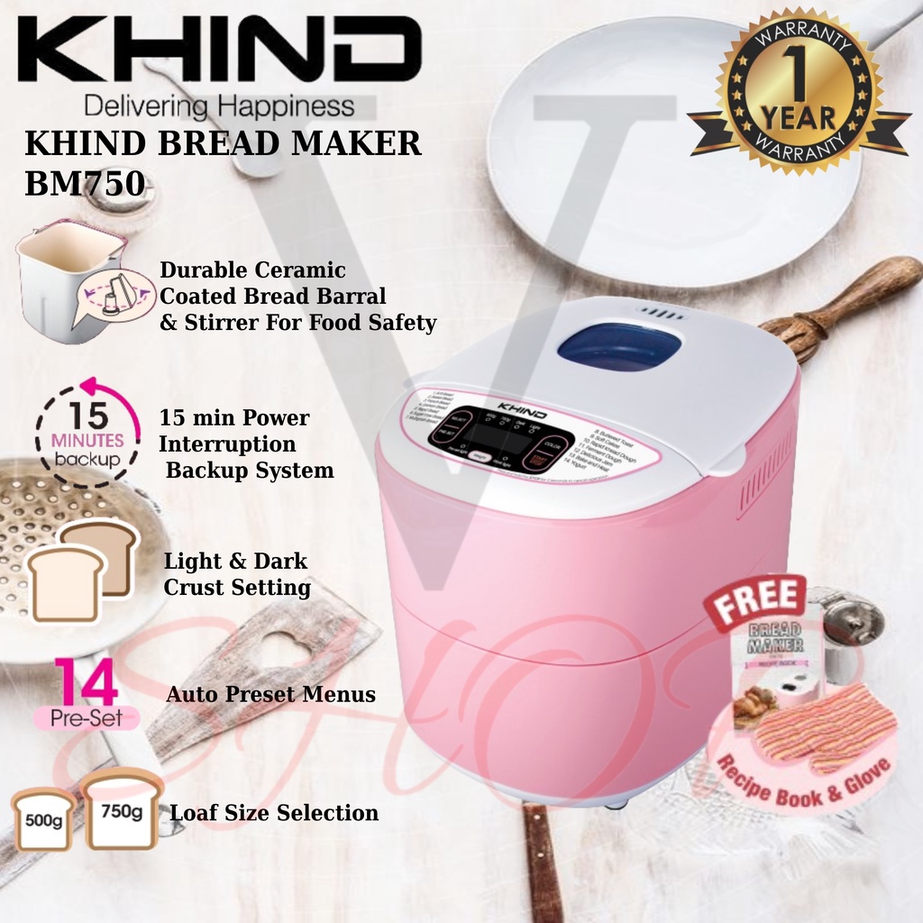 KHIND 750G BREAD MAKER BM750// MORGAN 2LB BREAD MAKER MBM-DOU20