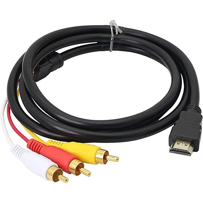 HDMI to RCA Cable,OneWay Transmission from HDMI to 3RCA Video Audio