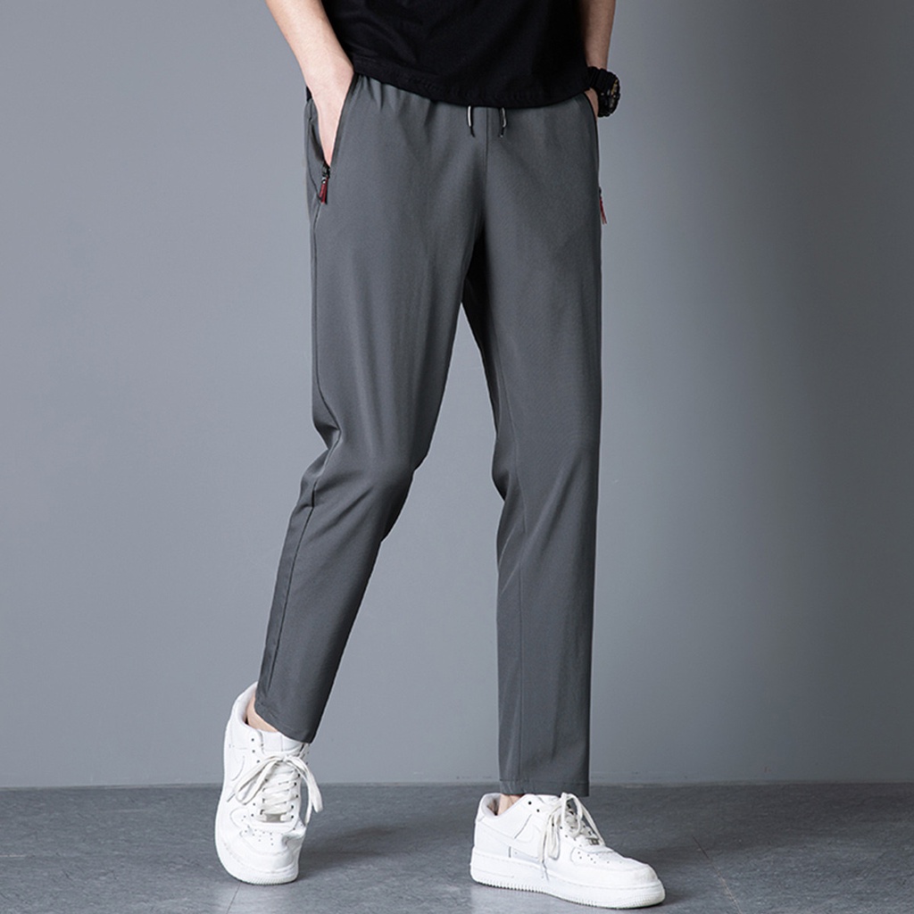 Quality Purpose Seluar Track Lelaki Slim Fit tracksuit slack Resilient Ice silk quick drying pants Tops Sales Have