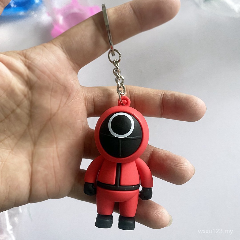 Complete Set Squid Game Keychain Pendant 3D Characters Guards Backpack Key Chain Accessories figurine korean drama squid games 