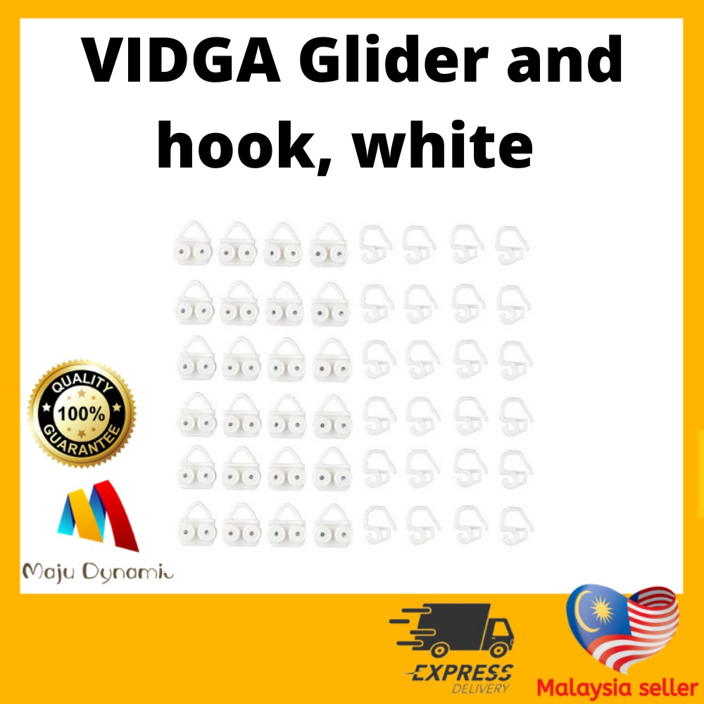 IKEA VIDGA Glider and hook, white I Peluncur dan cangkuk, putih