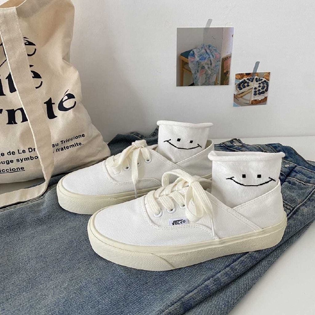 cream canvas shoes