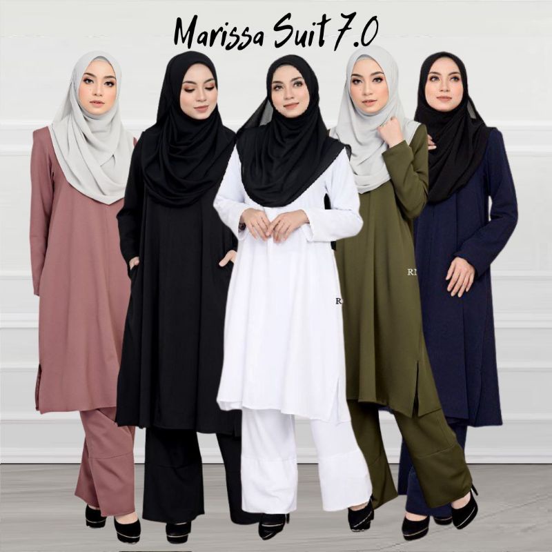 Suit Labuh Muslimah Jubah Seluar Marissa 7.0 Baju Haji Umrah Travel