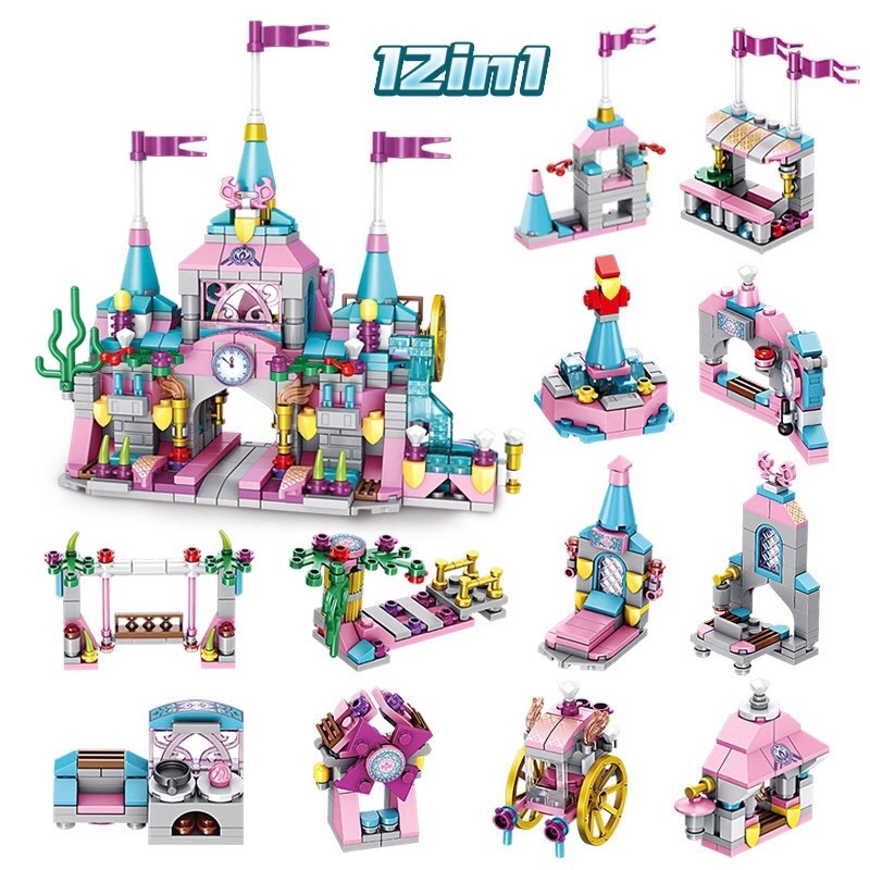 Lego Dla Dziewczynki 9 Lat [Ready Stock] 12 in 1 Castle The City Of Joy Lego Playset Buidling