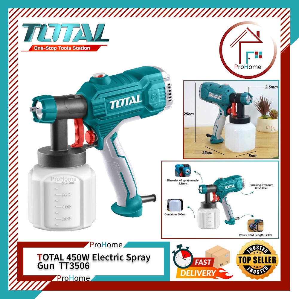 TOTAL TT3506 450W Electric Spray Gun/ Penyembur Elektrik Jenama TOTAL
