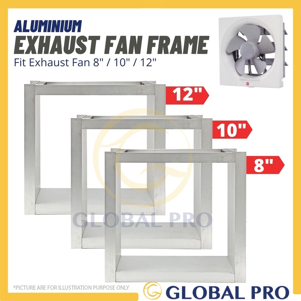 8” / 10” / 12” Aluminium Exhaust Fan Frame Square Bingkai Kipas Ekzos 不锈钢排气扇框