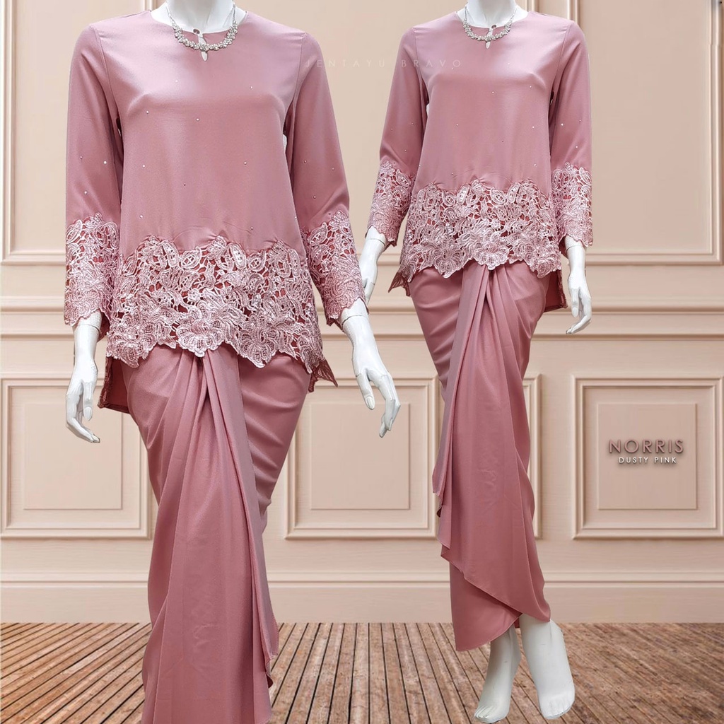 Baju Kurung Kedah Plain Lace Exclusive Norris Mini Kurung Modern Moden