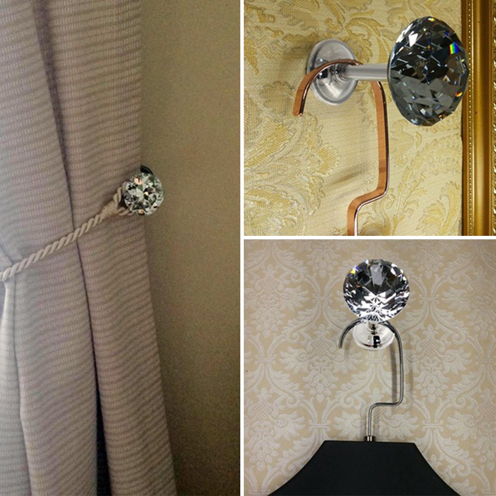 Rhinestone Wall Mounted Curtain Hook Light Reflective Drapery