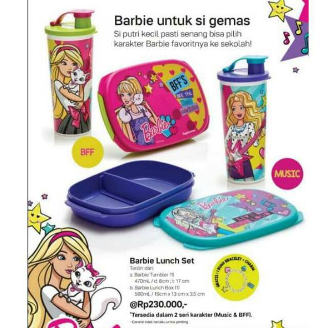 tupperware barbie lunch set