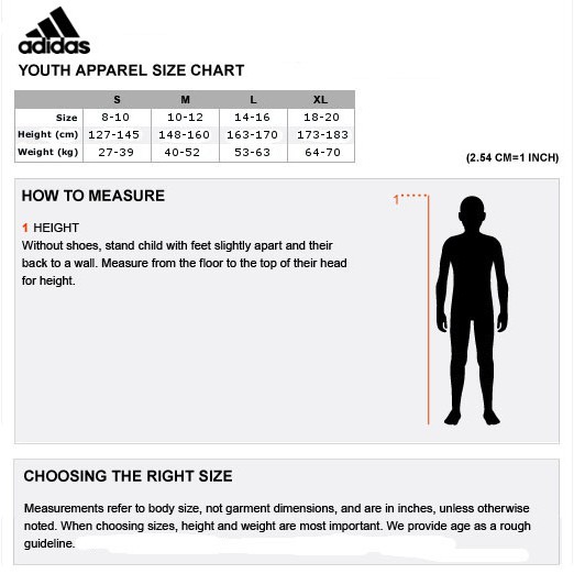 زاوية كشف بدلا adidas girls size chart -