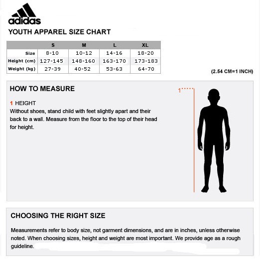 Adidas Kids Clothing Size Chart Yasserchemicals Com