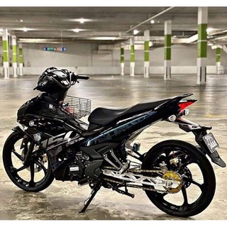 COVERSET YAMAHA Y15ZR CUSTOM HITAM STICKER CYAN 2019 ORIGINAL HLY Y15