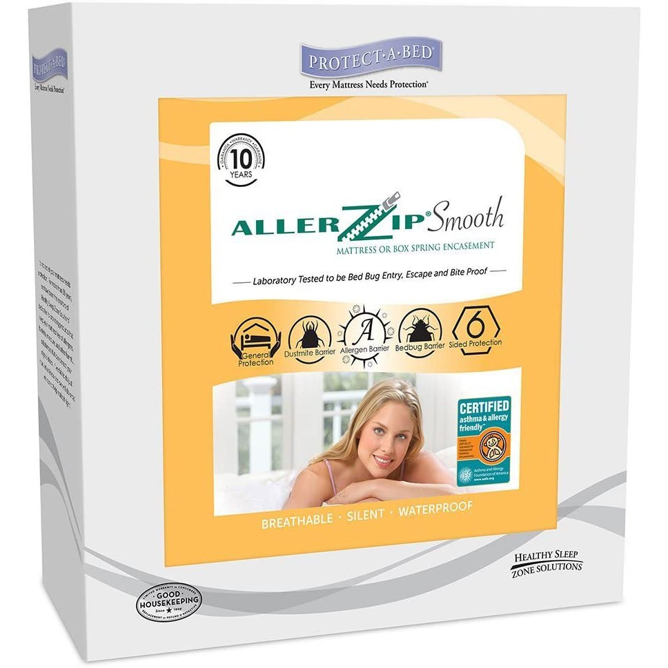 PROTECTABED AllerZip Smooth Waterproof Bed Bug Proof Zippered Bedding