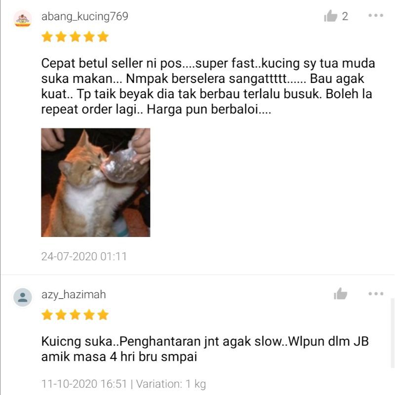 (Makanan Kucing Cepat Gemuk) Pack 1kg