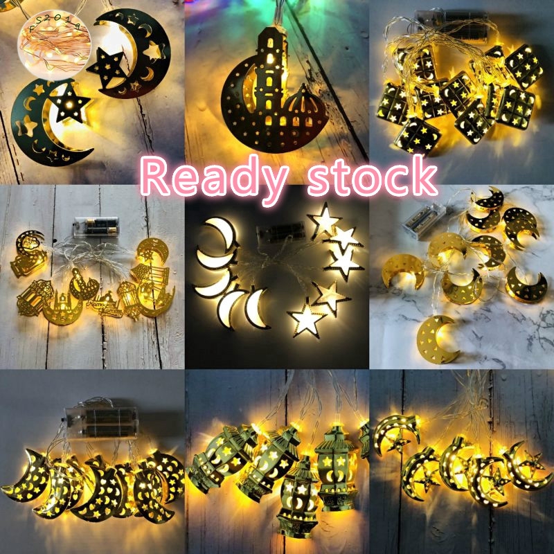 multiful /warm white Ramadhan Lampu Raya LED lamp, Stars moon, castle, palace lantern, oil lamp, for muslim Lebaran AA battery