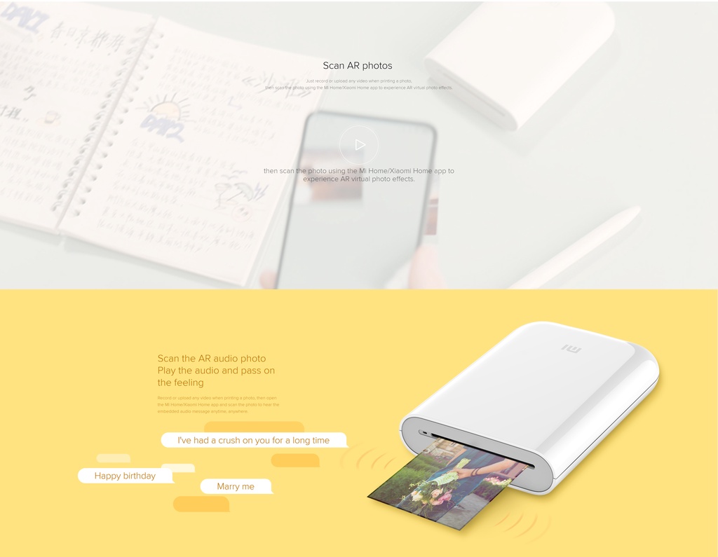 Xiaomi Mi Pocket Photo Printer / Photo Paper [Inkless Printing
