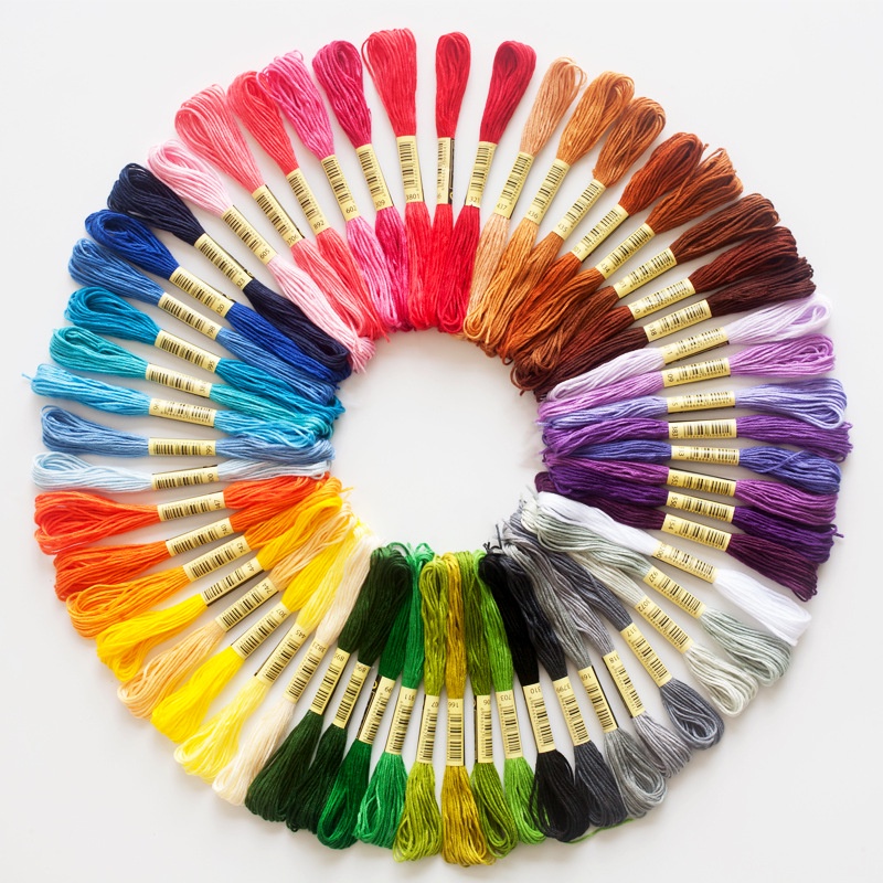 8Pcs Embroidery Thread 8M DMC Embroidery Floss Cross Stitch Kit Premium Rainbow Embroidery DIY Threads Crafts Cotton Sewing Skein