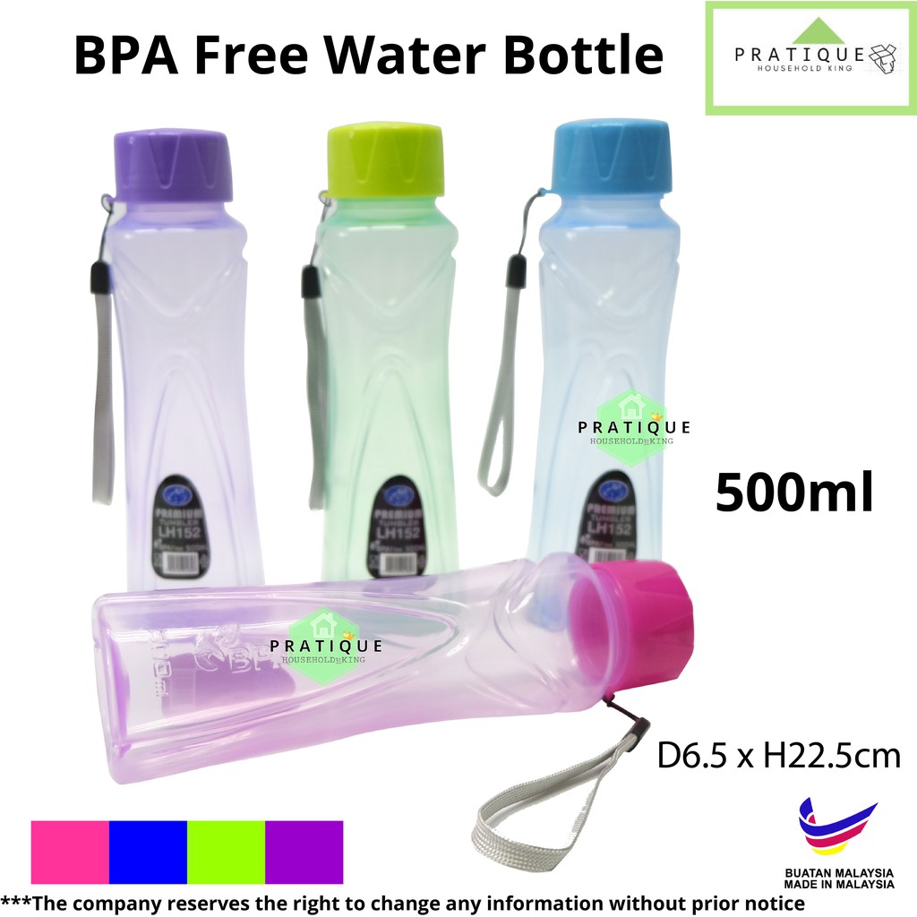 500ml Water Bottle Round BPA Free Premium / Air Botol 500ml BPA Free ...