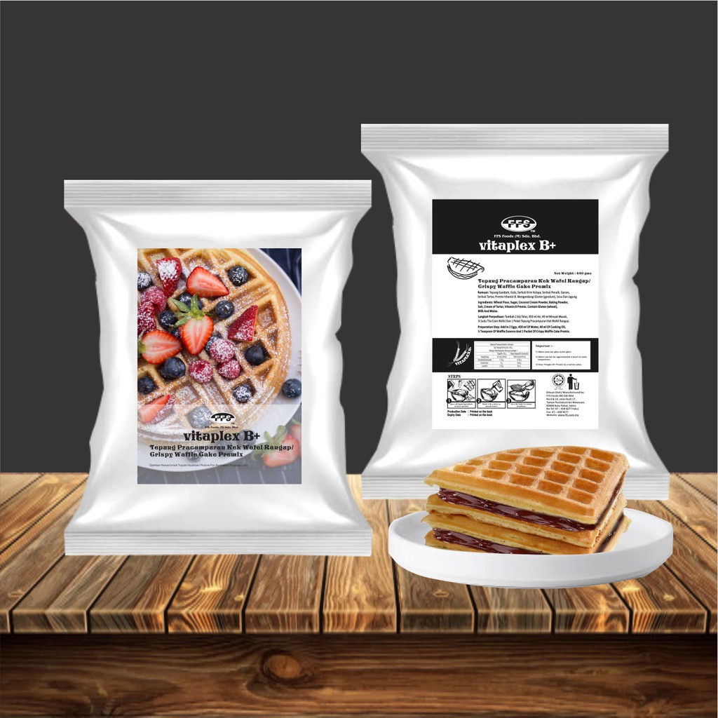 New Ffs Vitaplex B Crispy Waffle Cake Premix Halal Small Pack 440g Tepung Wafel Kek Rangup Pek Kecil 440g