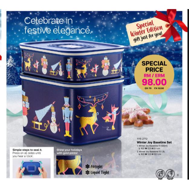 Tupperware Winter Joy Baseline Set (Christmas Edition)