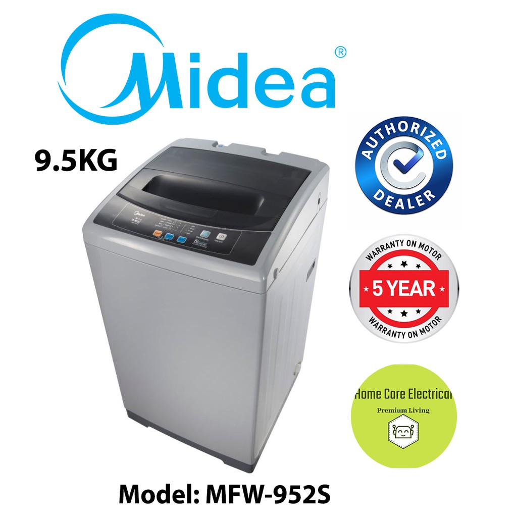 Midea 9.5Kg Fully Automatic Top Load Washer MFW952S One Touch Wash