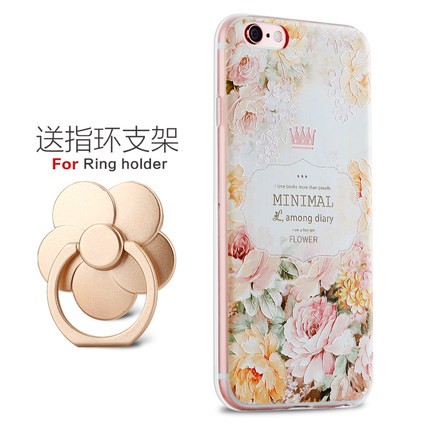 Minimal Iphone6/6s Luxury Flower Series with free iRing