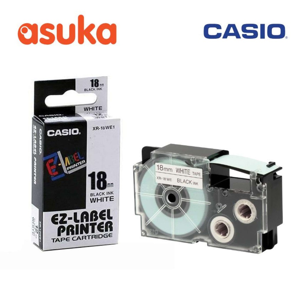 Casio XR18WE1 18mm Black on White EZlabel Tape Cartridge Shopee