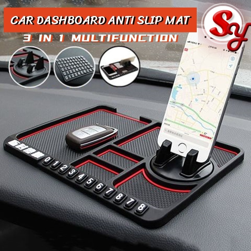 Multi function Car Dashboard Anti Slip Mat Sticky Pad GPS Phone Holder Stand Accessories Parking Phone Number Plate Auto