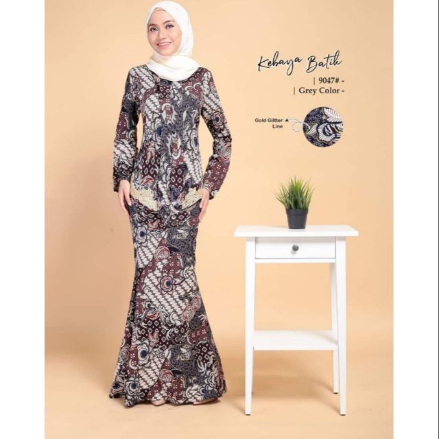 9047 KEBAYA  BATIK  MATERIAL PRINTED PREMIUM CREPE WITH 