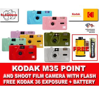 KODAK M35 POINT AND SHOOT FILM CAMERA  WITH FLASH FREE FILM  36 EXPOSURE + FREE BATTERY
