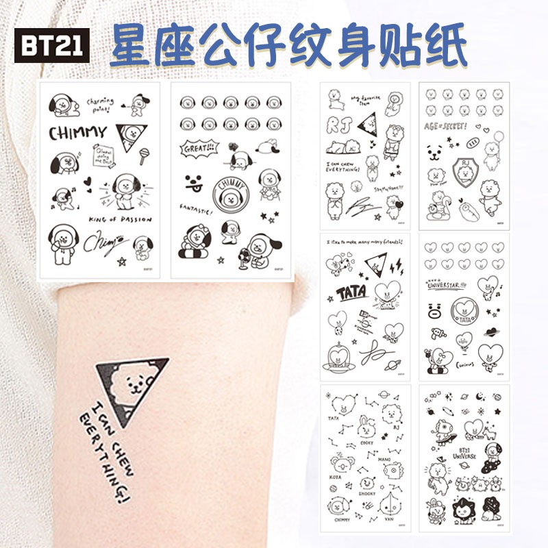 Ready Stock KPOP BTS BT21 Sticker Tattoo Sticker TATA 