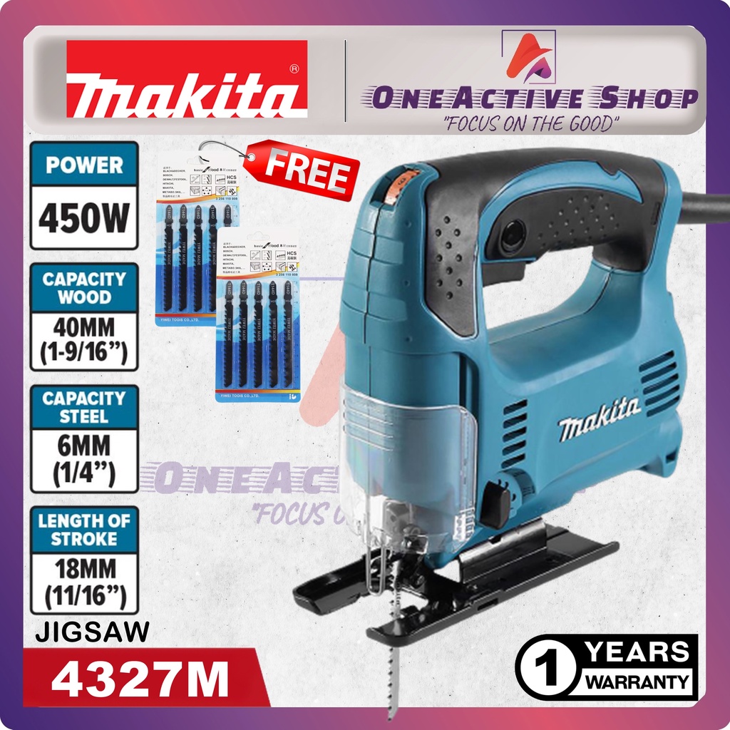 MAKITA Jigsaw 450W 4327 / 4327M , 18MM (11/16") 1 Year Warranty