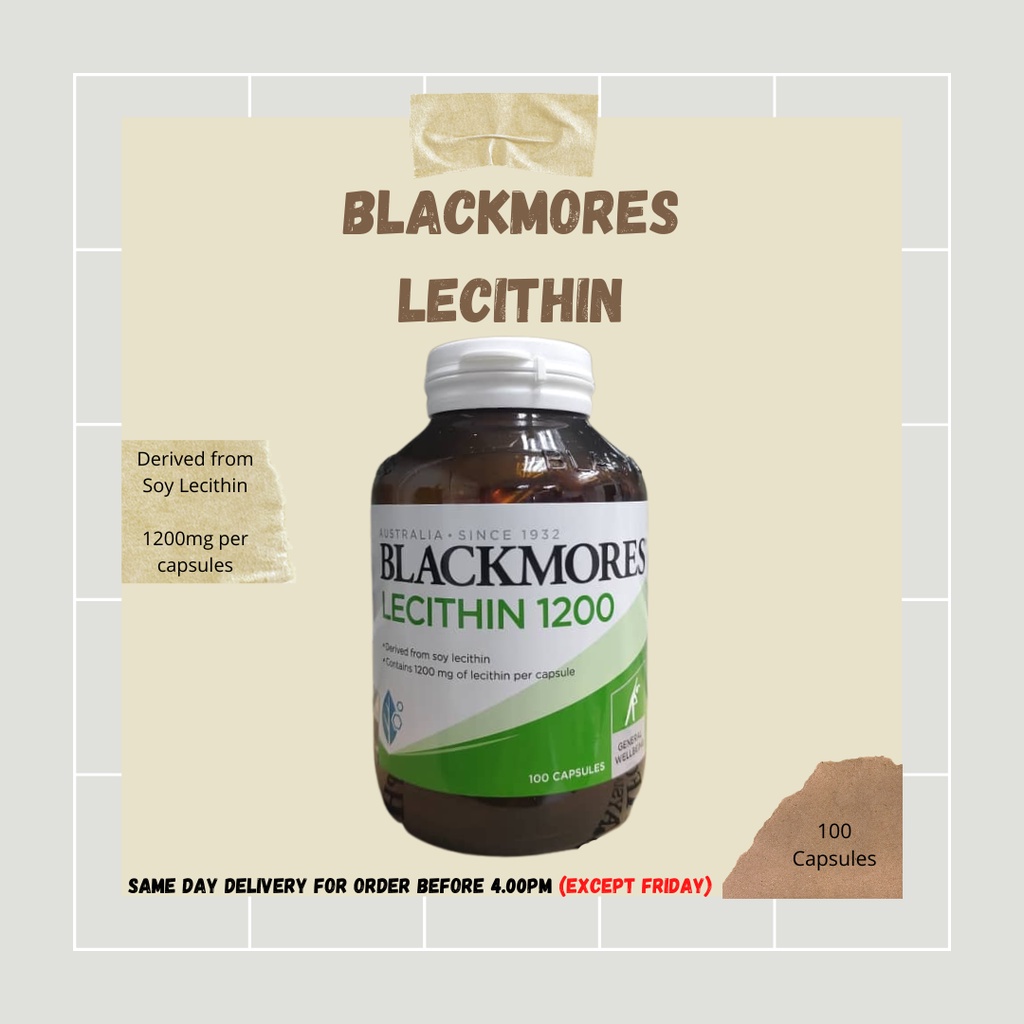 BLACKMORES LECITHIN 1200mg Capsules (100s) Lecithin Lecithin