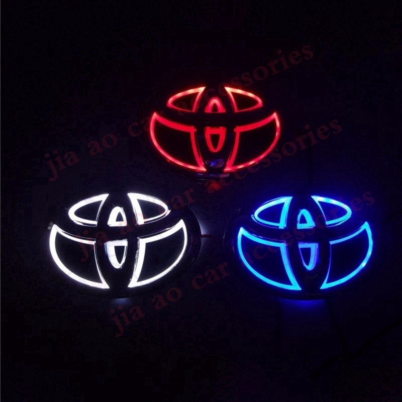 1 Car Sticker 5d White Red Blue Led Light Rear Logo Emblem Lamp