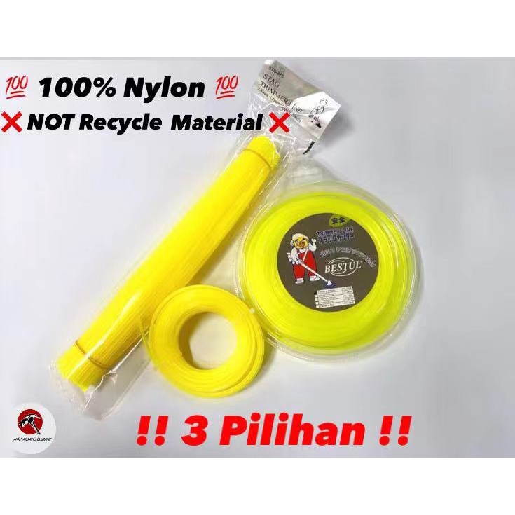 100% Nylon Tali Mesin Rumput 200g/400g Nylon Trimmer Line / Brush Cutter / Grass Cutting / Potong Rumput