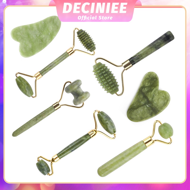 Natural Xiuyu Double Heads Jade Roller Gua Sha Board Scraper Massager Facial Jade Roller Set Eyes Face-lift Massage Neck Thin